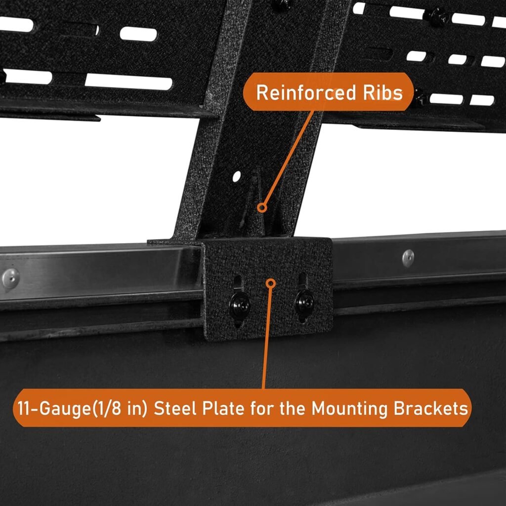 Hooke Road 12.2 High Overland Bed Rack for Full-Size Trucks w/Bed Rails - Compatible with Toyota 07-23 Tundra  05-23 Tacoma 6 Bed