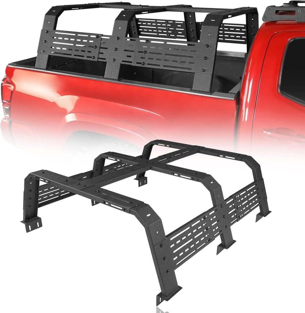 Hooke Road 12.2 High Overland Bed Rack for Full-Size Trucks w/Bed Rails - Compatible with Toyota 07-23 Tundra  05-23 Tacoma 6 Bed