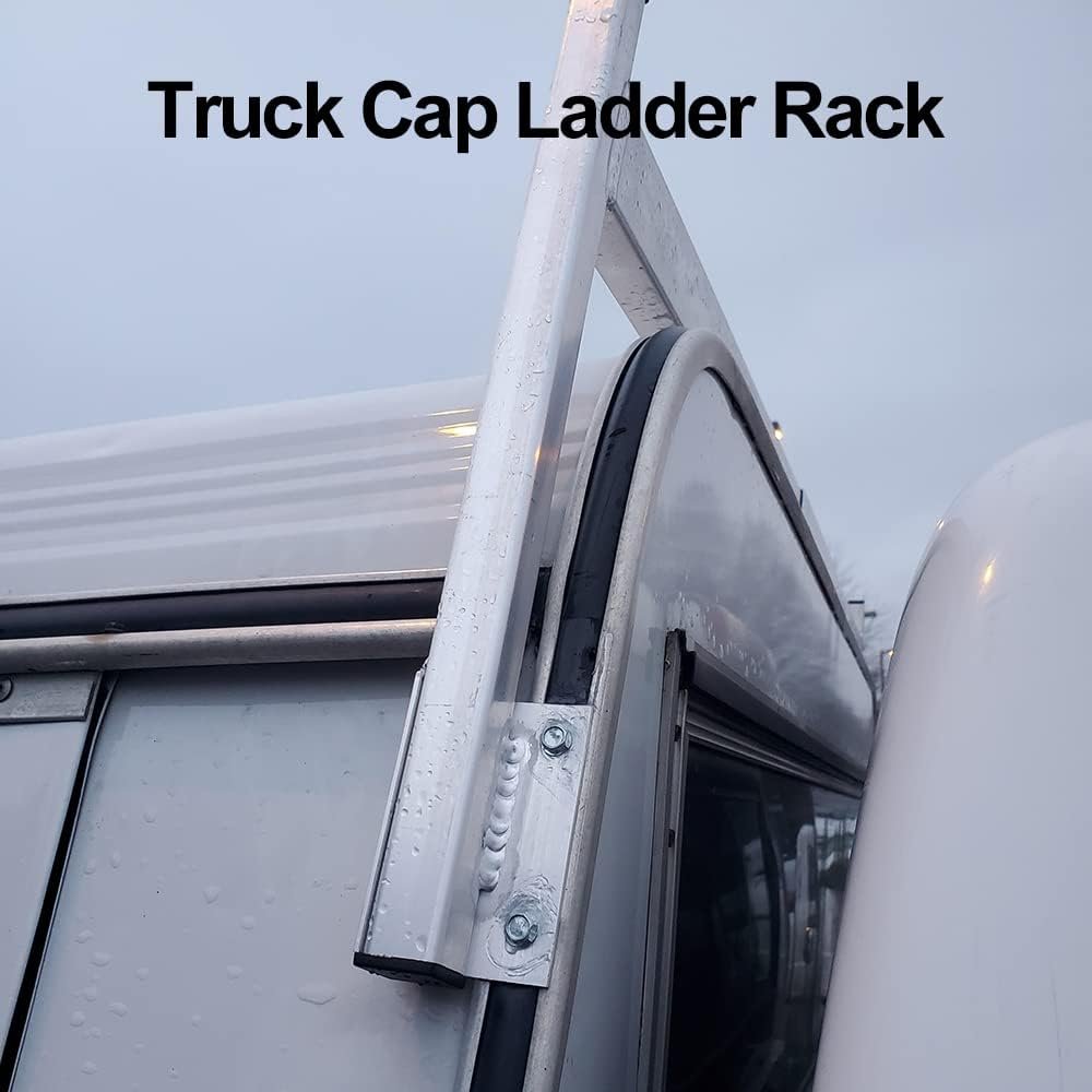 Mountainpeak Aluminum Truck Cap  Topper Ladder Roof Rack for Pickup Camper Shell