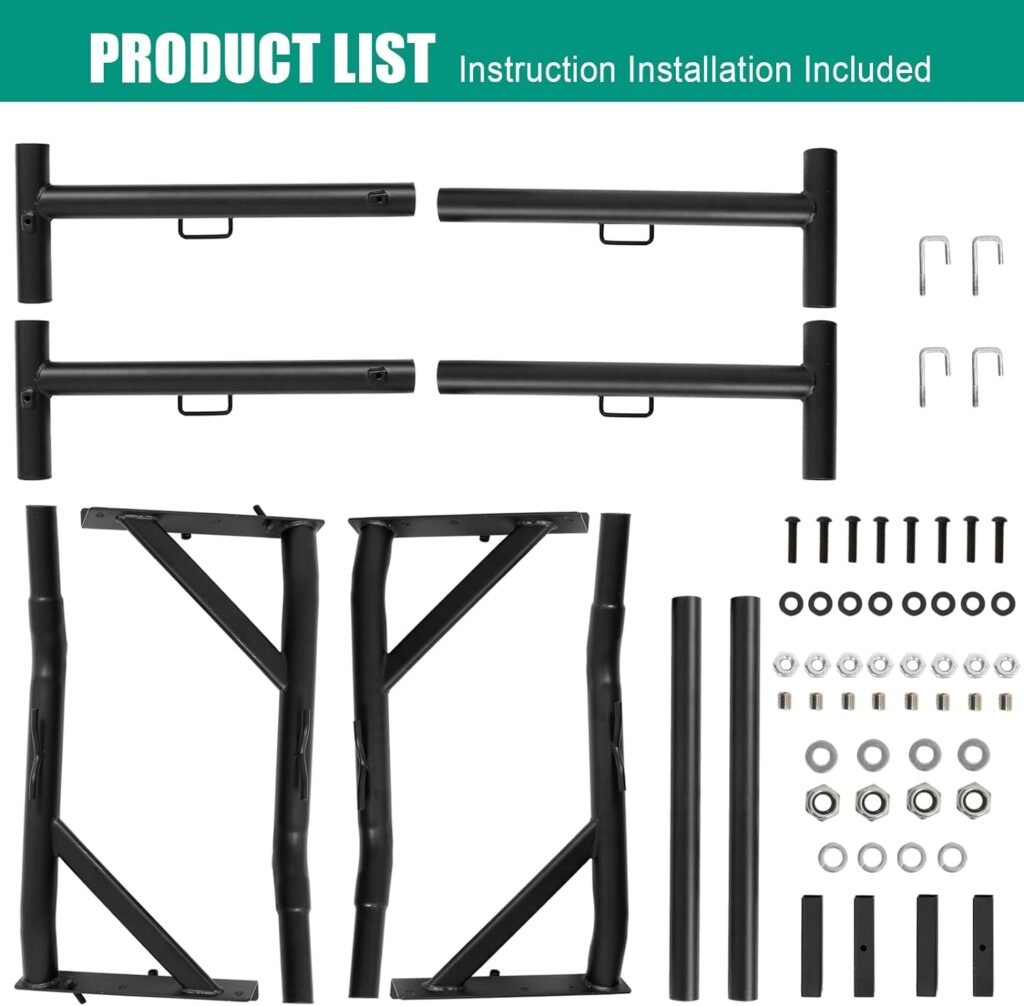 OUTPRIZE No-Drill Truck Rack, Heavy Duty Steel Extendable Truck Bed Ladder Rack, 800 lb. Capacity